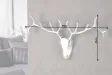 Trophée mural design Tête de Cerf 90 cm en aluminium argenté Objets...