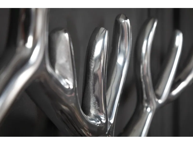 Trophée mural design Tête de Cerf 90 cm en aluminium argenté Objets...