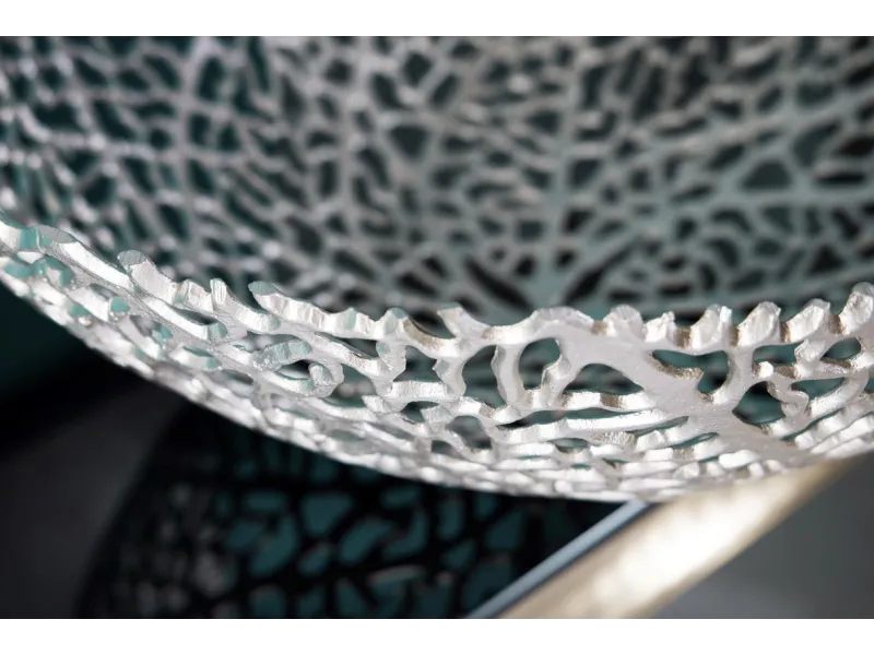 Bol de fruit 30 cm décoratif en aluminium argenté Objets de décorat...