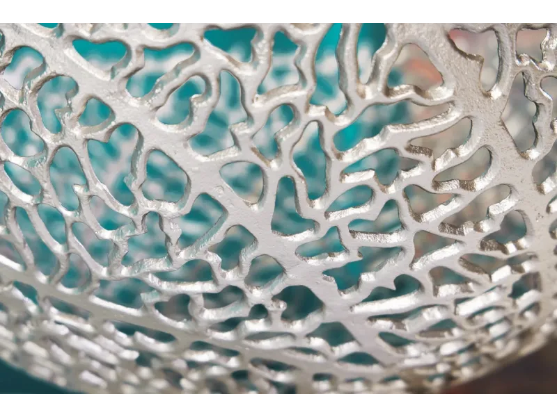 Bol de fruit 30 cm décoratif en aluminium argenté Objets de décorat...