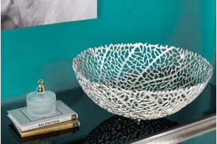 Bol de fruit 30 cm décoratif en aluminium argenté Objets de décorat... 2