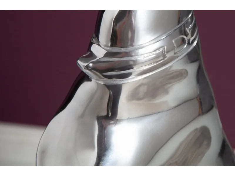 Statue design Chien assis 70 cm en aluminium argenté Objets de déco...