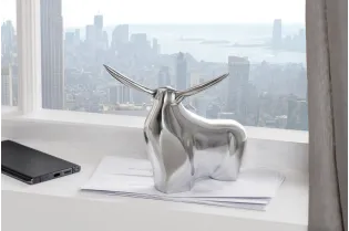 Presse-Papier design taureau en aluminium argenté Objets de décorat...