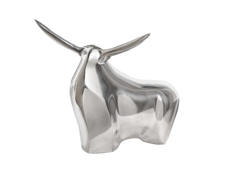 Presse-Papier design taureau en aluminium argenté Objets de décorat...