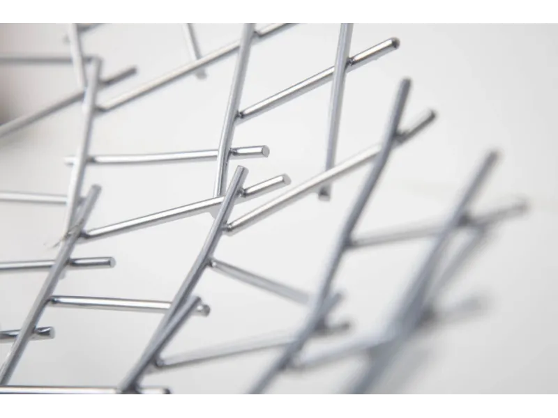 Corbeille de fruit moderne en métal argenté Objets de décoration |...