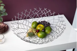 Corbeille de fruit moderne en métal argenté Objets de décoration |... 2