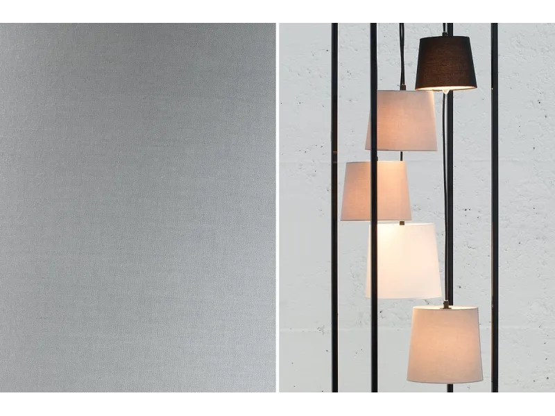 Lampadaire moderne rectangulaire en tissu plissé blanc Lampadaires ...