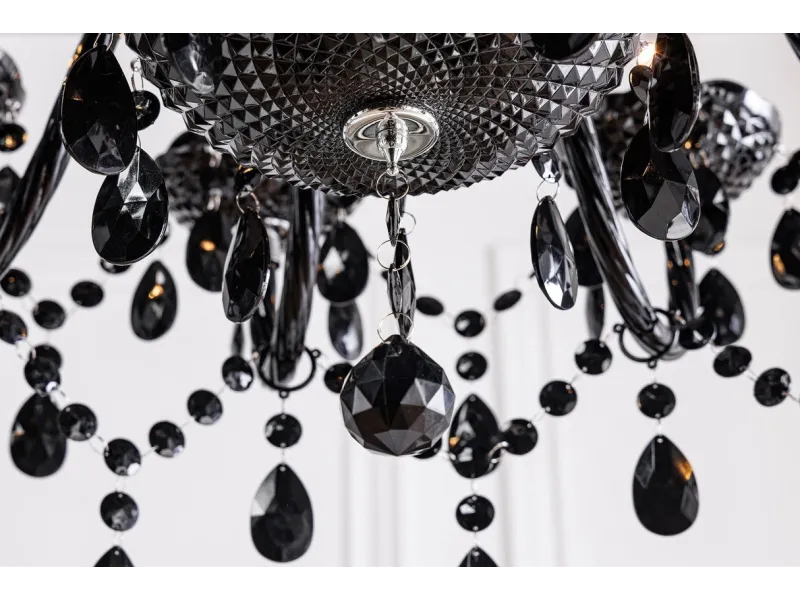Lustre noir avec 15 bougies Suspensions |adeniahome.com