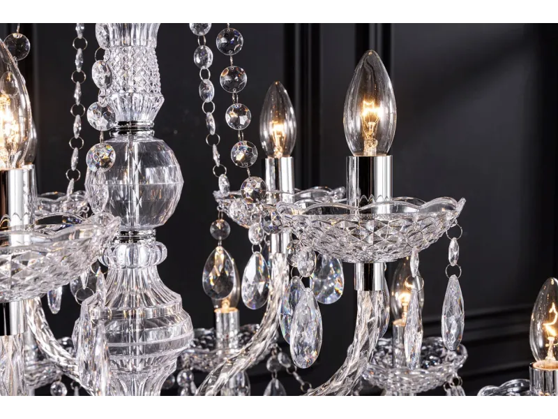 Lustre original à 15 bougies coloris transparent Suspensions |adeniahome...