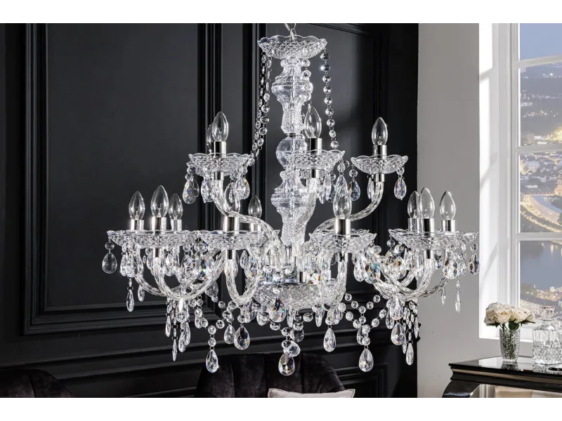 Lustre original à 15 bougies coloris transparent Suspensions |adeniahome...