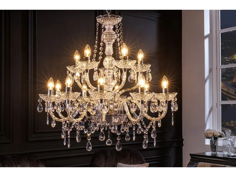 Lustre original à 15 bougies coloris transparent Suspensions |adeniahome...