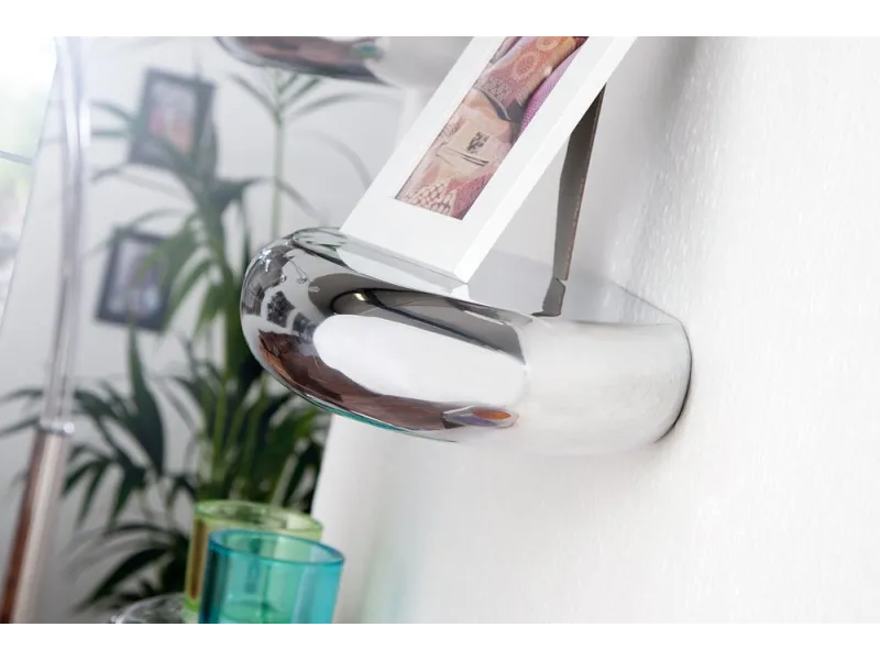 Étagère murale 5 pièces design LARME en aluminium argenté |adeniahome...