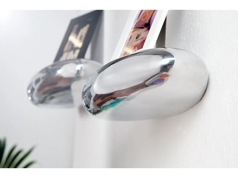 Étagère murale 5 pièces design LARME en aluminium argenté |adeniahome...