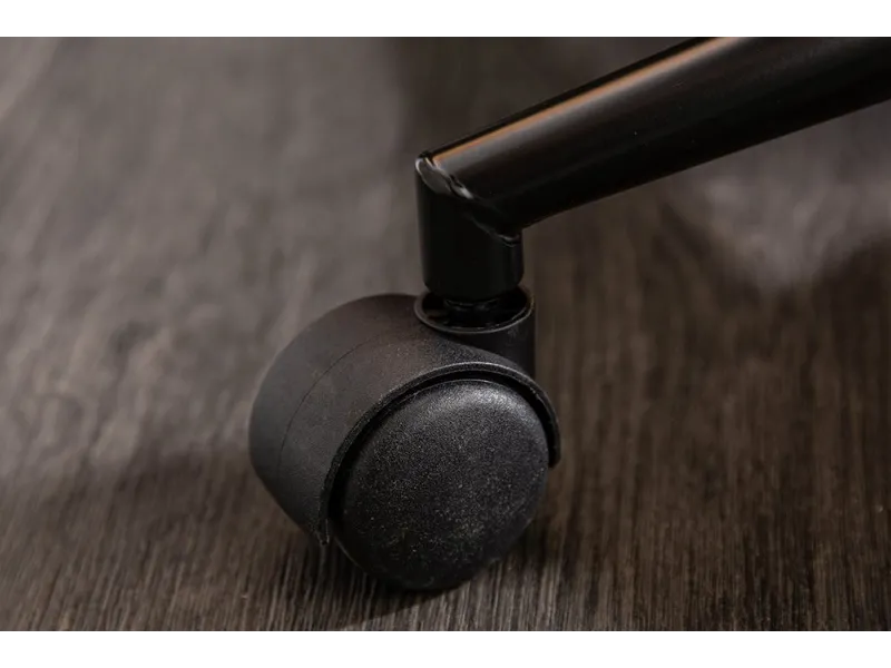 Lot de 4 chaises de bureau à roulettes en simili cuir coloris turqu...