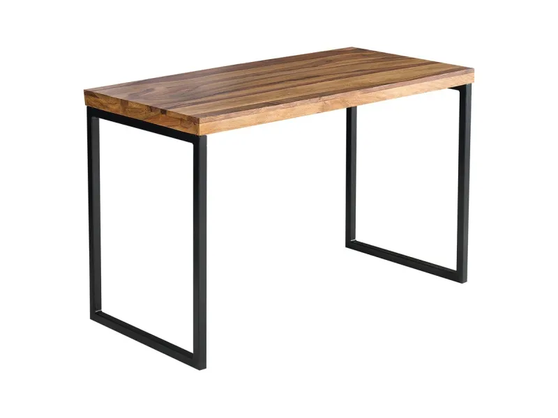 Bureau 120 cm design naturel avec pieds en métal chromé Secrétaire ...