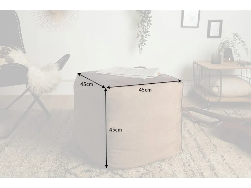 Pouf design BOULE de 50 cm coloris marron en coton tricoté Pouf |la...