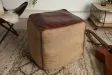 Pouf design BOULE de 50 cm coloris marron en coton tricoté Pouf |la...