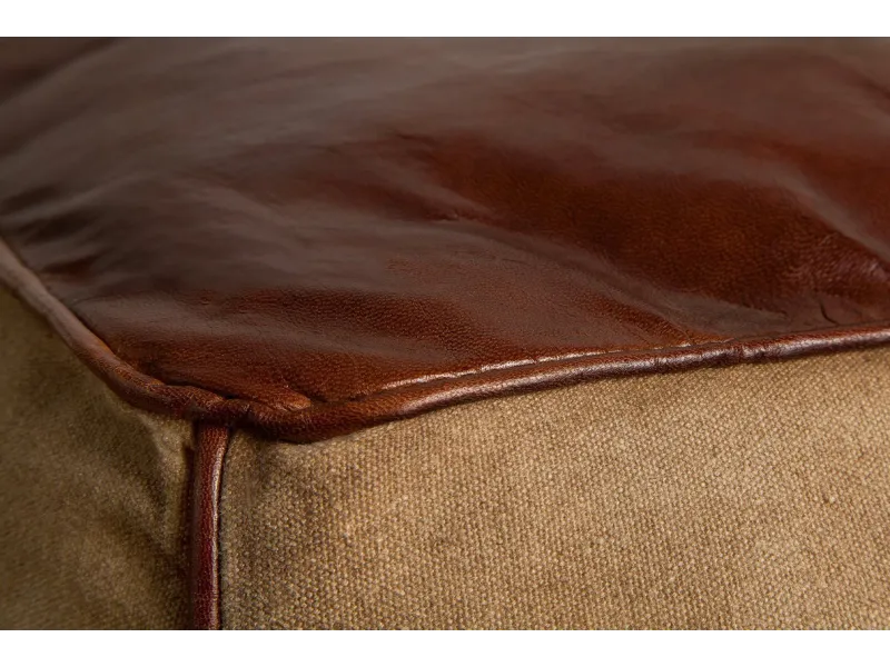 Pouf design BOULE de 50 cm coloris marron en coton tricoté Pouf |la...