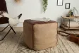 Pouf design BOULE de 50 cm coloris marron en coton tricoté Pouf |la...