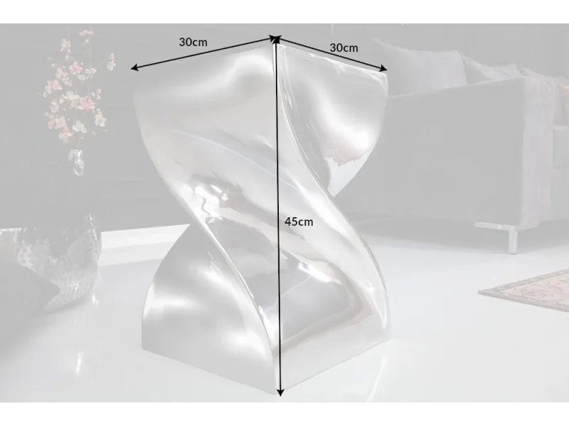 Tabouret design en aluminium argenté 45cm Tabourets bas |adeniahome.com