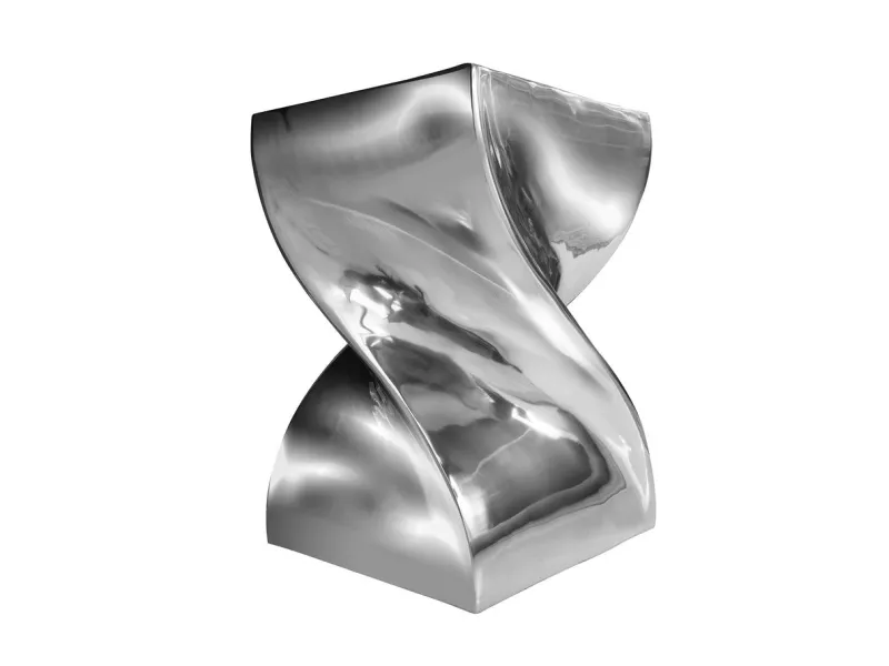 Tabouret design en aluminium argenté 45cm Tabourets bas |adeniahome.com