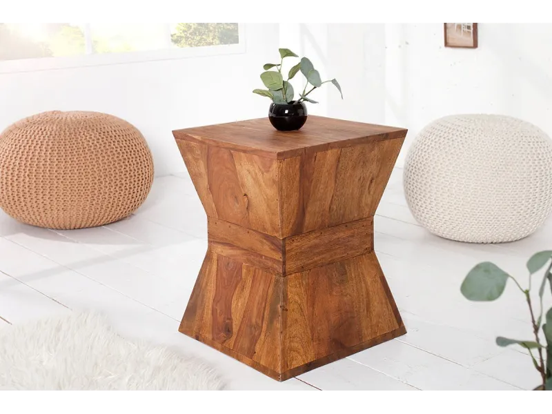 Table d'appoint en bois massif design pyramide Table d'appoint |la...