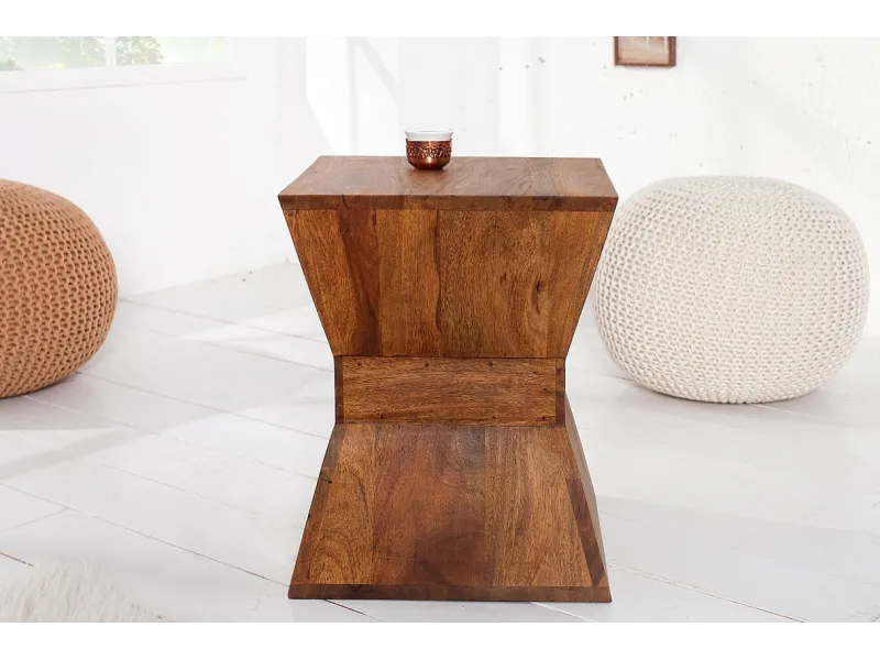 Table d'appoint en bois massif design pyramide Table d'appoint |la...