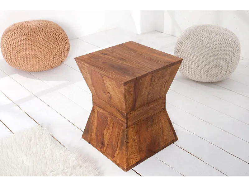 Table d'appoint en bois massif design pyramide Table d'appoint |la...
