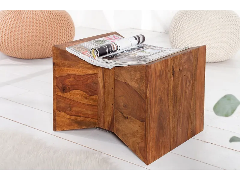 Table d'appoint en bois massif design pyramide Table d'appoint |la...