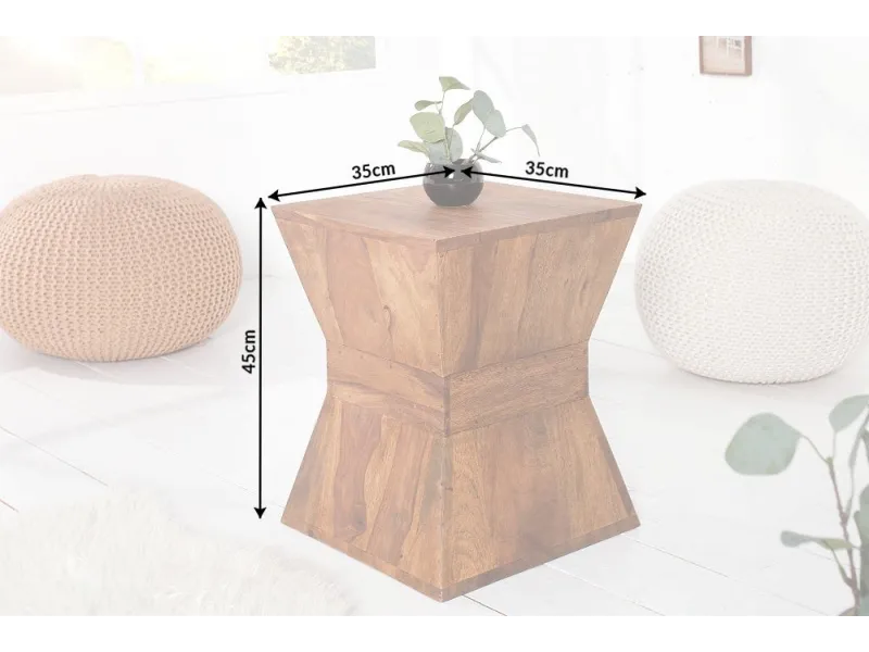 Table d'appoint en bois massif design pyramide Table d'appoint |la...