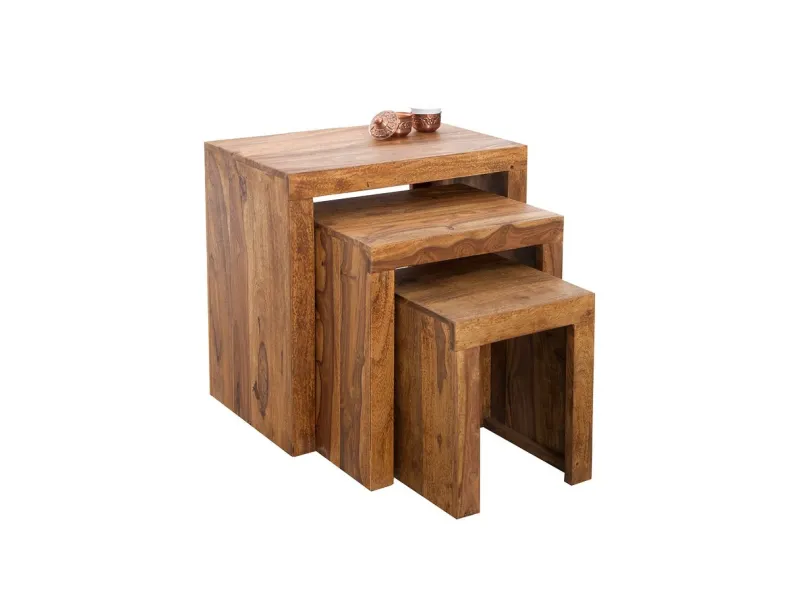 Table d'appoint gigogne en bois massif Table d'appoint |adeniahome.com