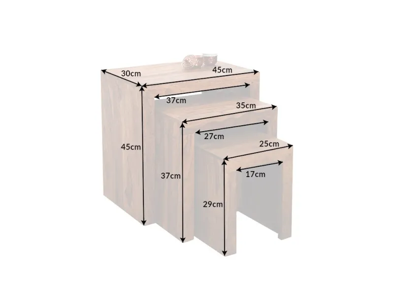 Table d'appoint gigogne en bois massif Table d'appoint |adeniahome.com