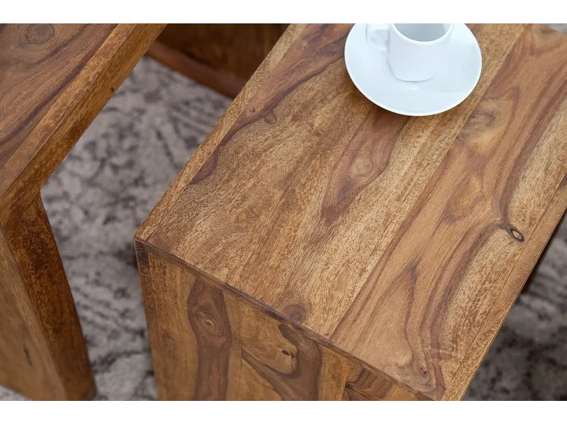Table d'appoint gigogne en bois massif Table d'appoint |adeniahome.com