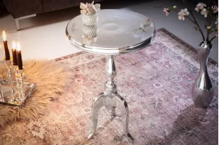 Table d'appoint ronde 55cm en aluminium argenté Table d'appoint |l...