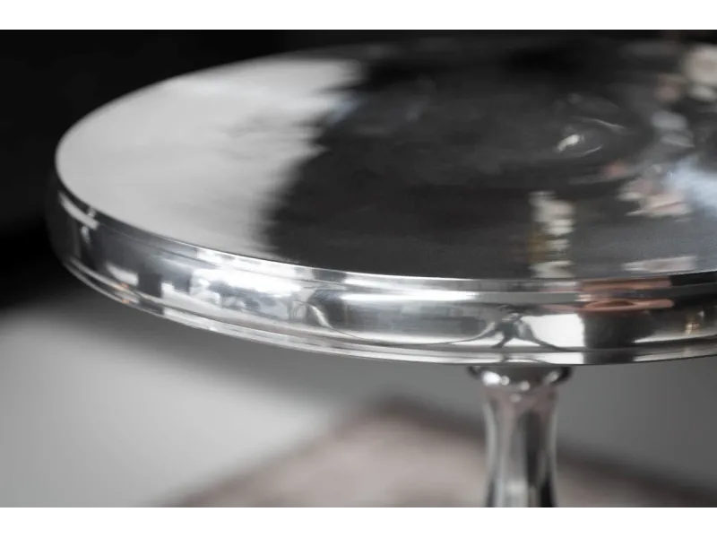 Table d'appoint ronde 55cm en aluminium argenté Table d'appoint |l...