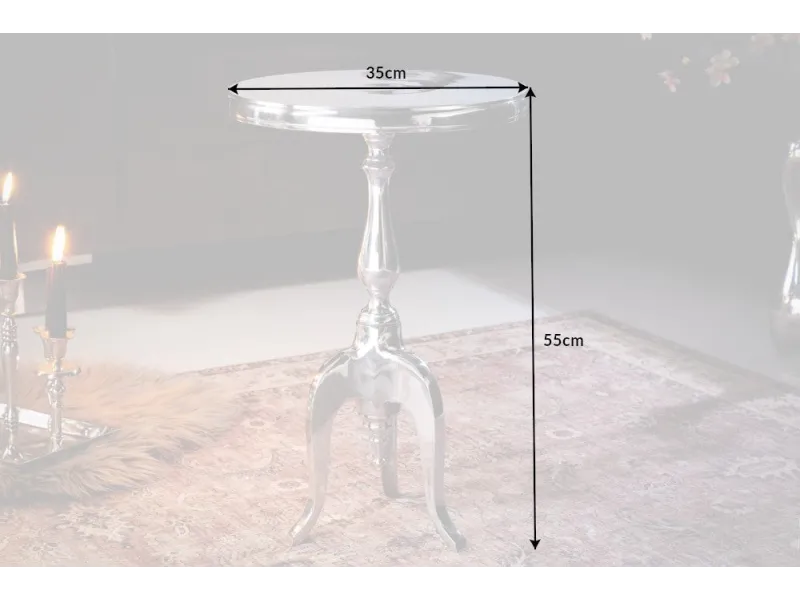 Table d'appoint ronde 55cm en aluminium argenté Table d'appoint |l...