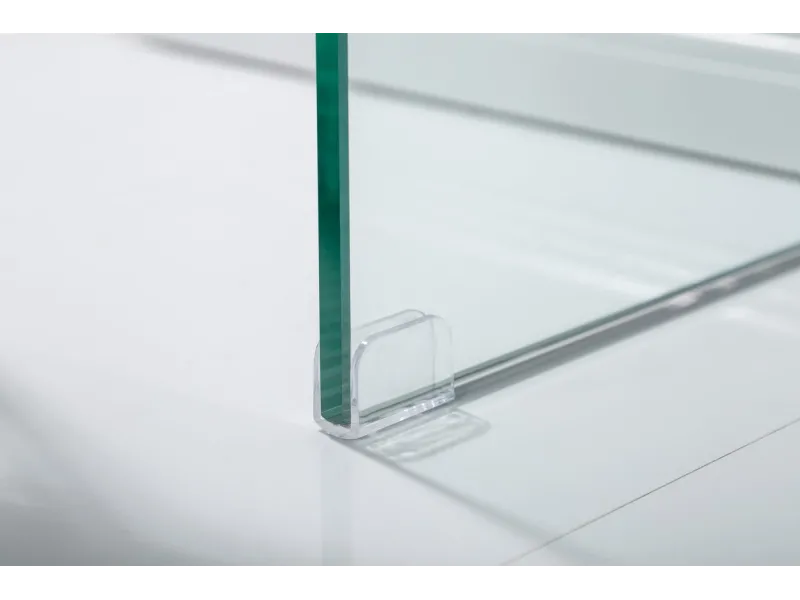 Bureau de 100 cm design en verre trempé transparent Secrétaire |adenia...