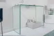 Bureau de 100 cm design en verre trempé transparent Secrétaire |adenia...