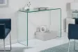 Bureau de 100 cm design en verre trempé transparent Secrétaire |adenia...