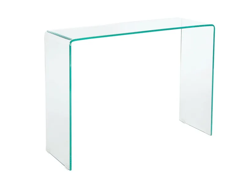 Bureau de 100 cm design en verre trempé transparent Secrétaire |adenia...