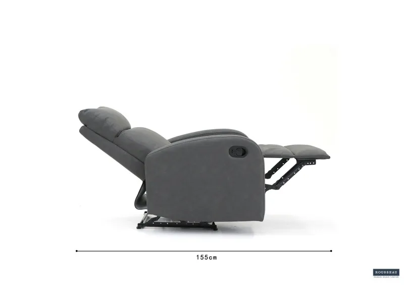 Fauteuil relax moderne de coloris Noir en simili cuir Fauteuil rela...