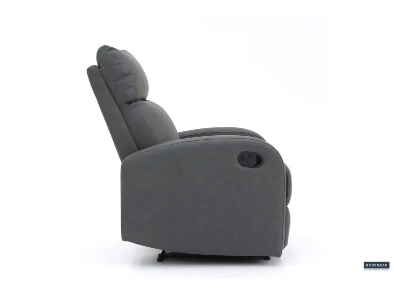 Fauteuil relax moderne de coloris Noir en simili cuir Fauteuil rela...