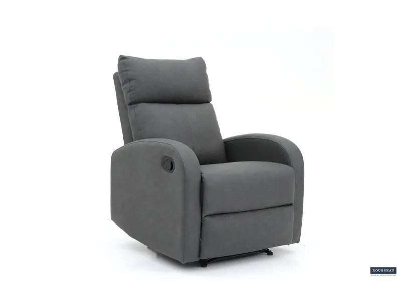 Fauteuil relax moderne de coloris Noir en simili cuir Fauteuil rela...