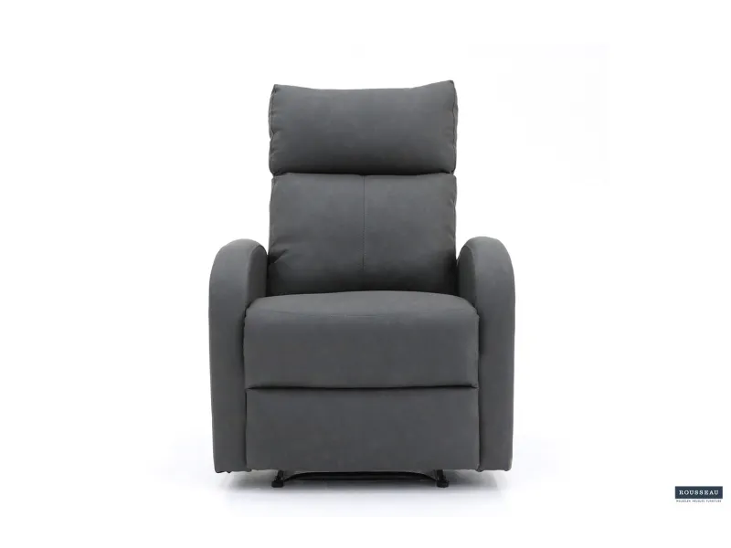 Fauteuil relax moderne de coloris Noir en simili cuir Fauteuil rela...
