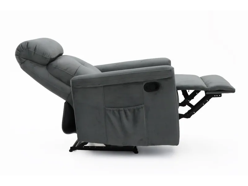 Fauteuil relax moderne revêtu en simili cuir coloris gris Fauteuil ...