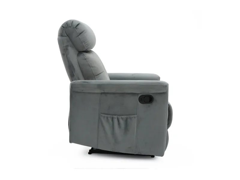 Fauteuil relax moderne revêtu en simili cuir coloris gris Fauteuil ...