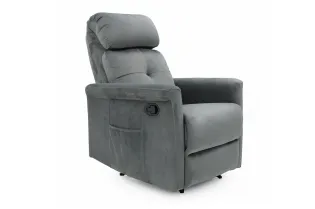 Fauteuil relax moderne revêtu en simili cuir coloris gris Fauteuil ... 2