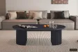 Table basse contemporaine |Table basse avec 6 poufs encastrable, ve...