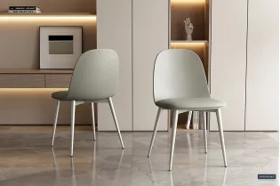 Chaise design en bois massif et simili cuir, coloris rouge Chaises ... 2