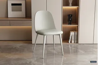 Chaise design en bois massif et simili cuir, coloris rouge Chaises ...